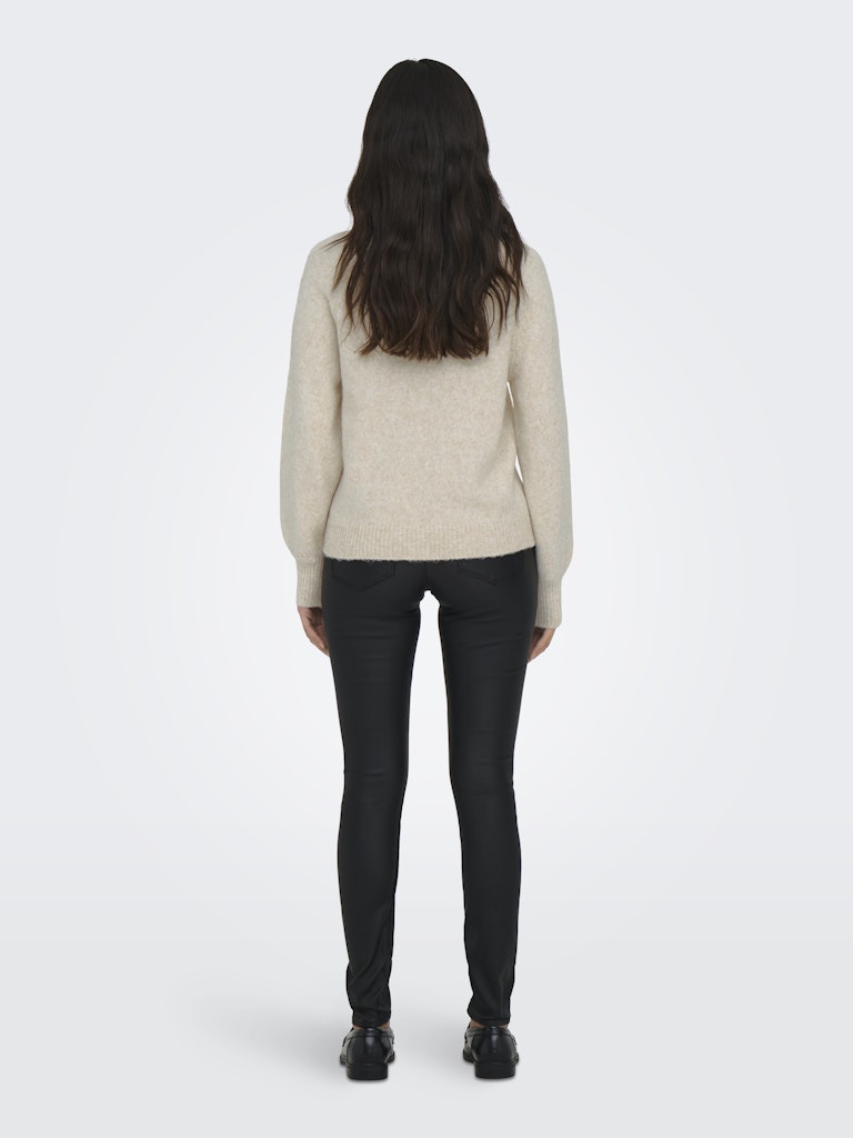 Onlemma Life Ls Button Oneck Knt Noos - Beige