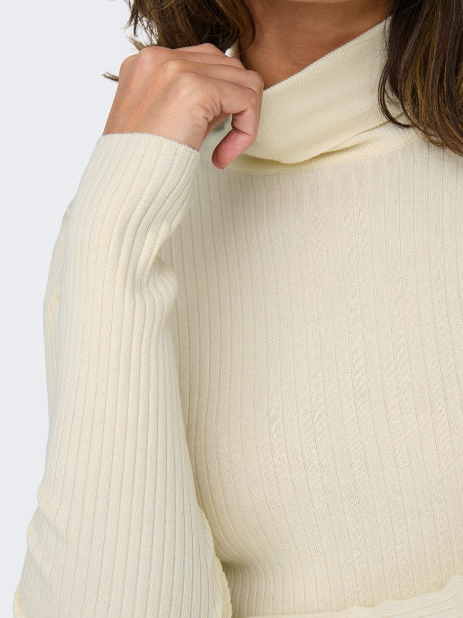 Jdyplum L/s Roll Neck Pullover Knt - Beige