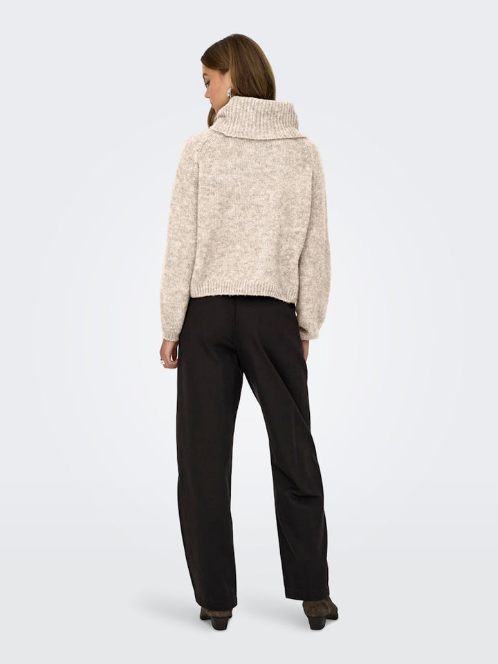 Onlgila Life Ls Rollneck Bf Knt - Beige