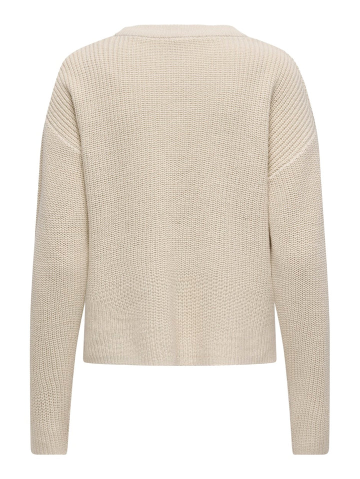 Onlluna Ls O-neck Pullover Knt - Beige