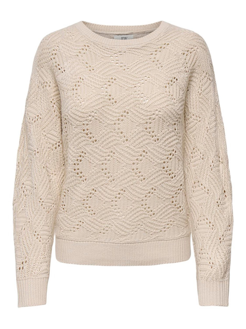 Jdysun Lisa L/s On Struc. Pullover - Beige