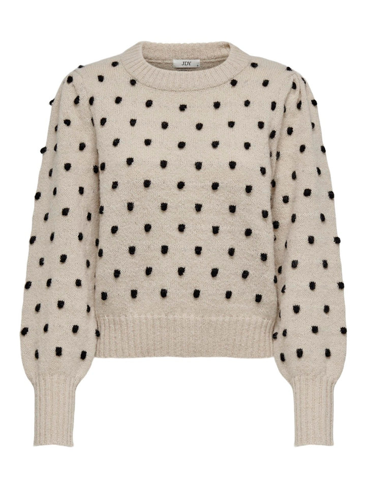 Jdysigrid Life L/s Oneck Puffdot Pu - Zand Dessin