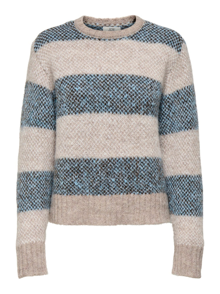 Jdyzoey Life L/s O-neck Jacq Pull Knt - Zand Dessin