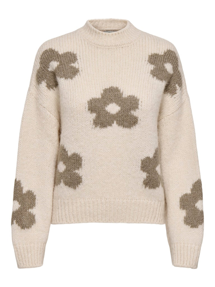 Jdykilian Flower L/s Pullover Knt - Ecru Dessin