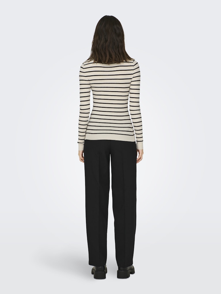 Onlkarol L/s Rollneck Pullover Knt Noos - Ecru Dessin