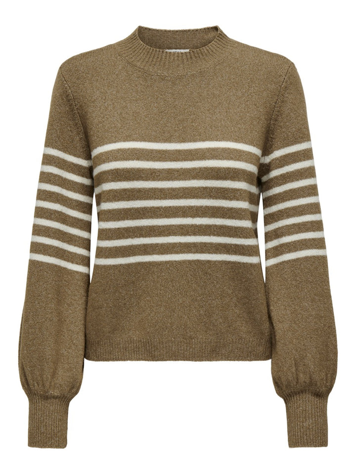 Jdylayla L/s Hn Stripe Pullover Knt - Ecru Dessin