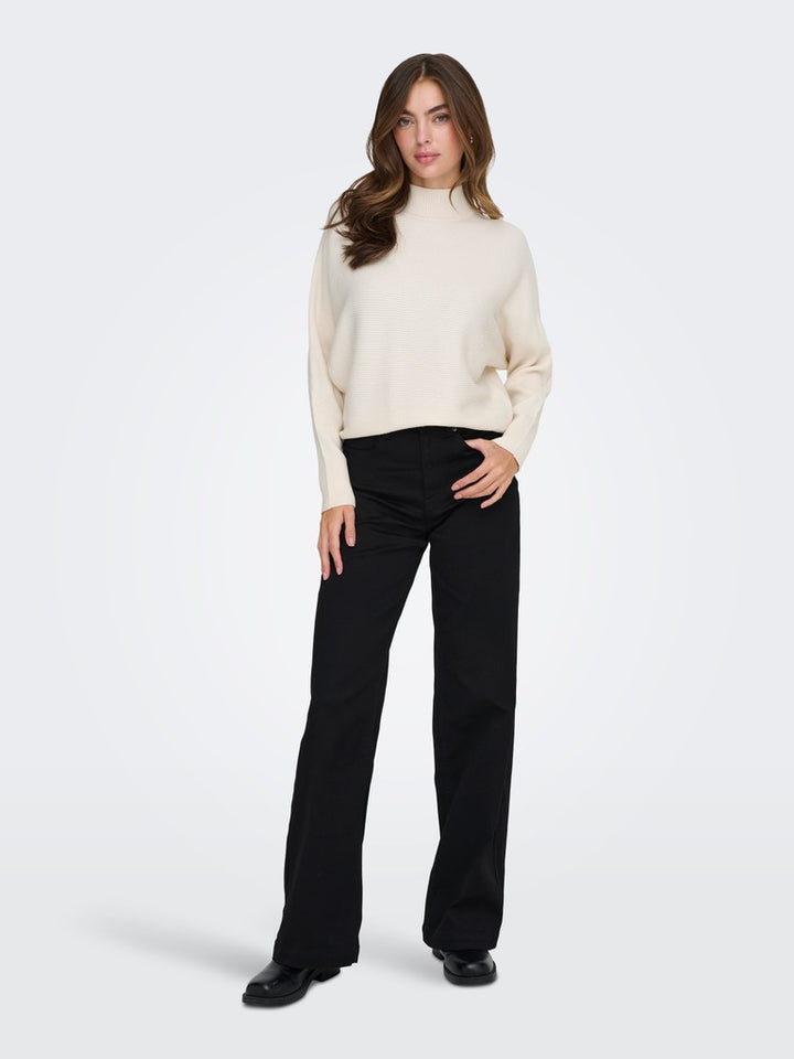 Jdyprime Life L/s Hn Batsleeve Pull. Knt - Wit Dessin