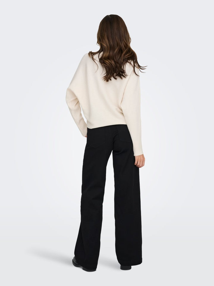 Jdyprime Life L/s Hn Batsleeve Pull. Knt - Wit Dessin