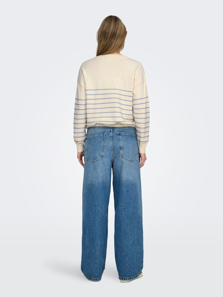 Onlsigne Life Ls Text Detai Oneck Cc Knt - Ecru Dessin