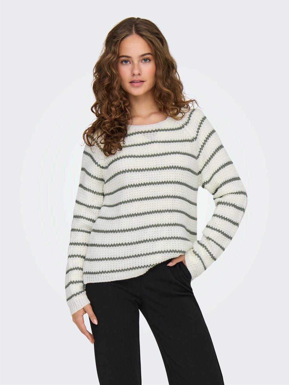 Jdyellen L/s Oneck Raglan Pullover - Wit Dessin