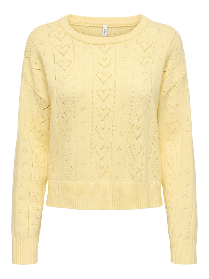 Onlisa Life Ls Struct Boxy Oneck Cc Knt - Geel