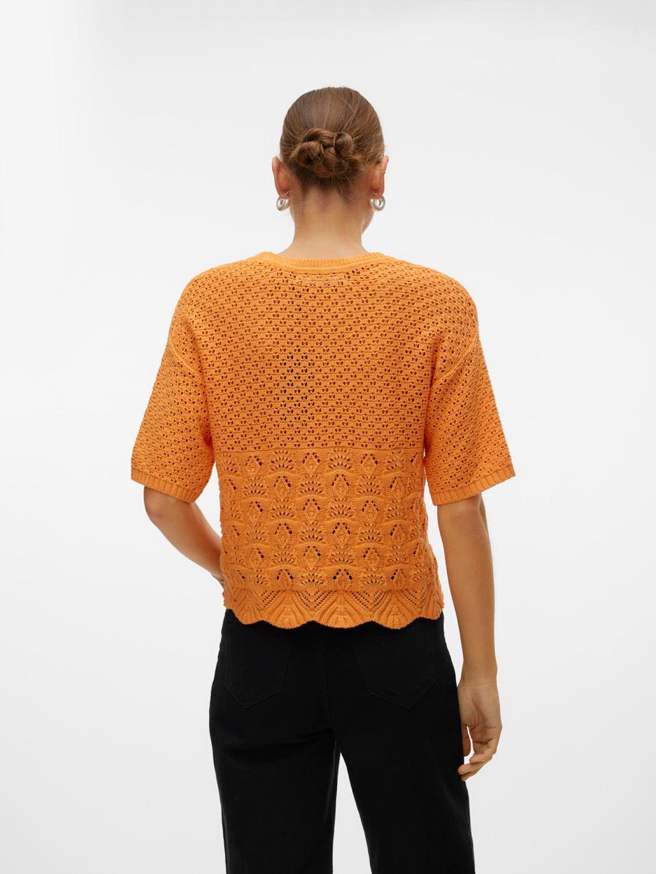 Vmlillie Ss O-neck Short Pullover B - Oranje