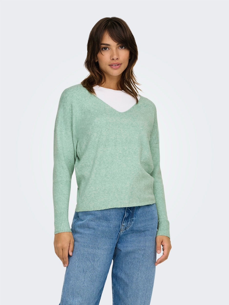 Onlrica Life L/s V-neck Pullo Knt N - Mint