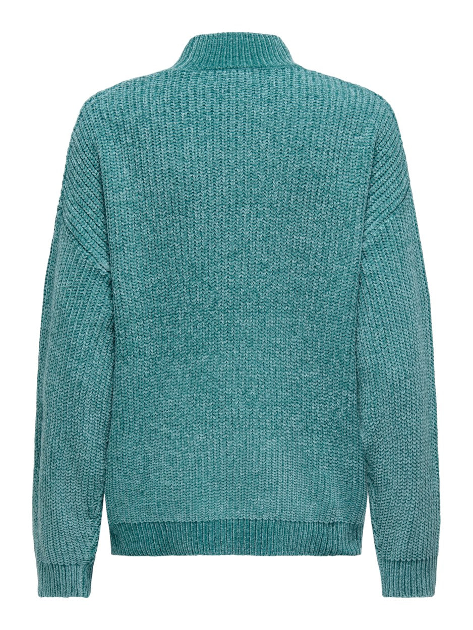 Jdymelia L/s High Neck Pullover Knt - Esmerald