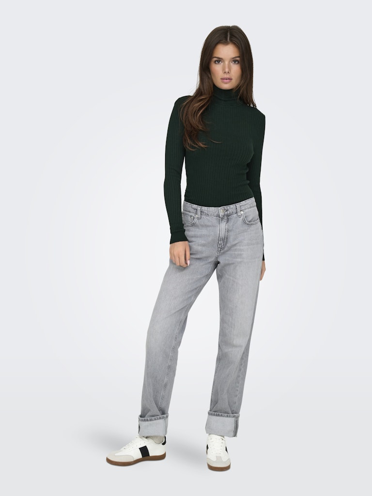 Onlkarol L/s Rollneck Pullover Knt Noos - Donkergroen