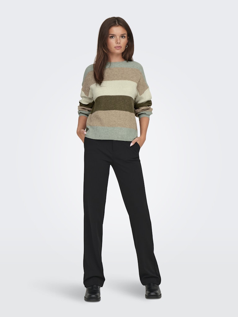 Onlatia L/s Stripe Pullover Knt Noos - Groen Dessin