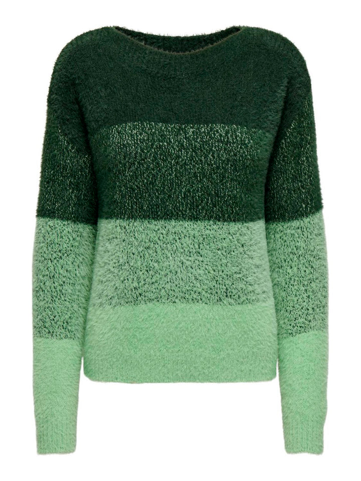 Onlmaika Ls Boatneck Cc Knt - Groen Dessin