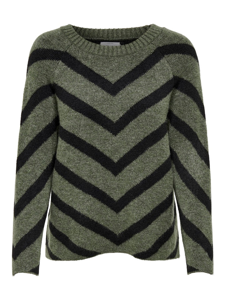 Onleliza L/s Pullover Knt Noos - Groen Dessin