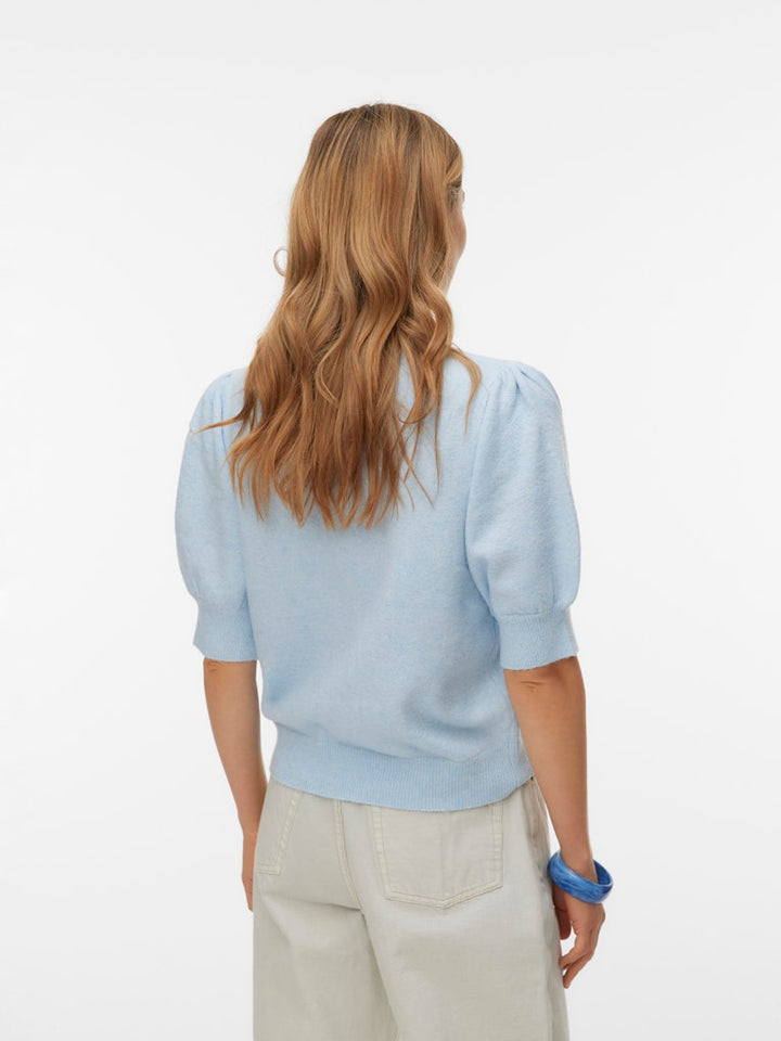 Vmdoffy 2/4 O-neck Pullover Ga Noos - Lichtblauw