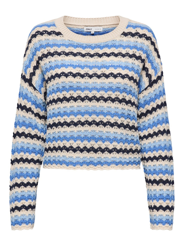 Onlasa Ls O-neck Knt Nca - Blauw Dessin
