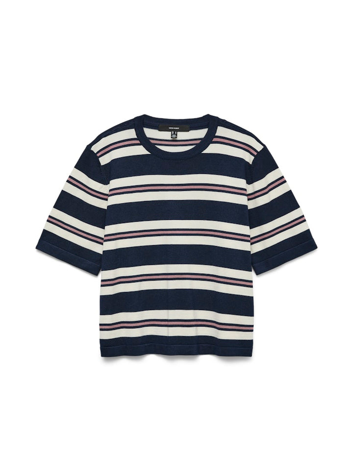 Vmsilje 2/4 O-nck Oversize Pull Ga Noos - Blauw Dessin