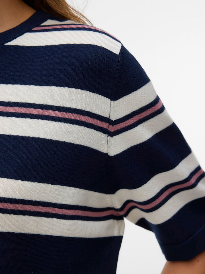 Vmsilje 2/4 O-nck Oversize Pull Ga Noos - Blauw Dessin