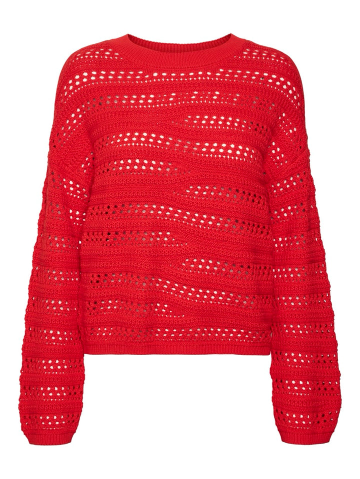 Vmlilja Ls O-neck Pullover Ga - Rood