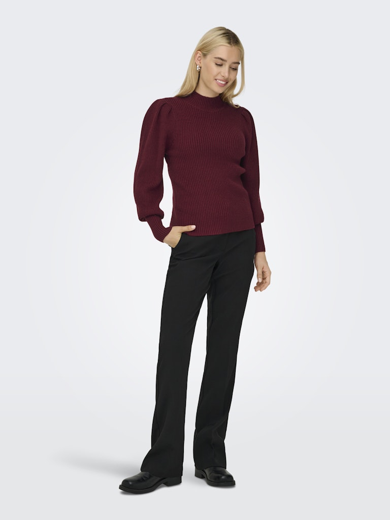 Onlkatia L/s Highneck Pullover Knt Noos - Wijnrood