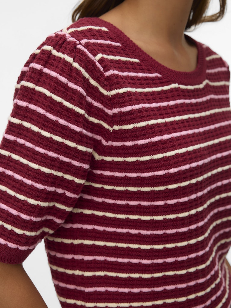 Vmmonica 2/4 O-neck Pullover Boo - Rood Dessin