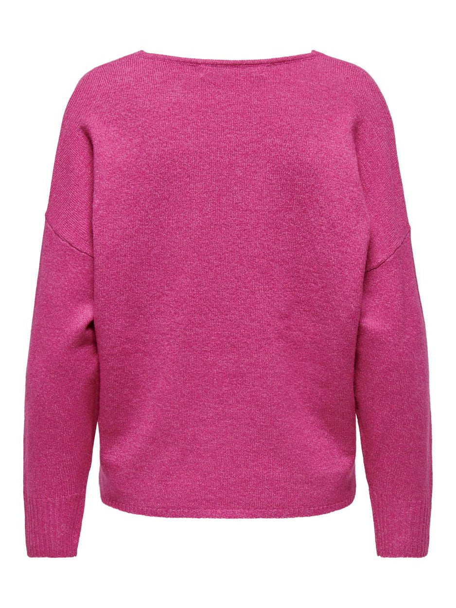 Onlrica Life L/s V-neck Pullo Knt N - Magenta