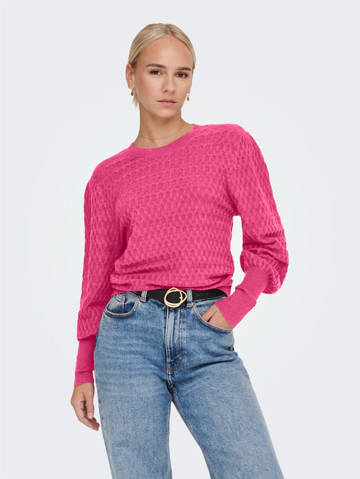 Onlfaye Life Ls O-neck Cs Knt - Roze