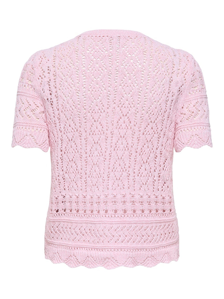 Onlelke Life Ss Structure O-neck Knt Nca - Licht Roze
