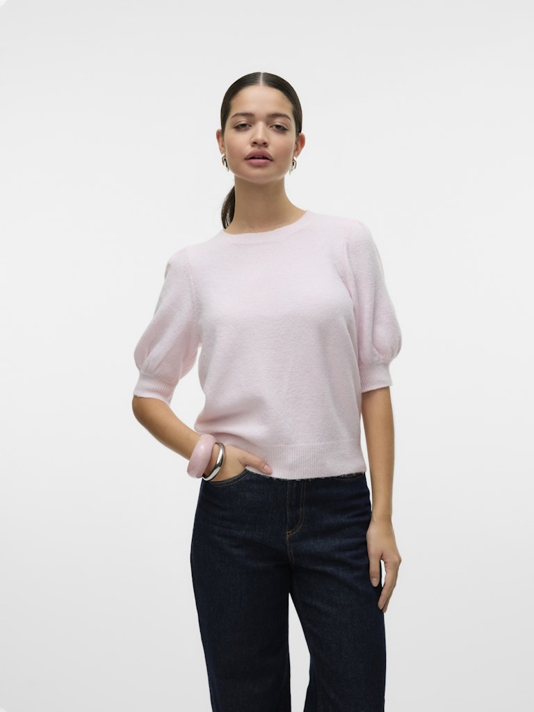 Vmdoffy 2/4 O-neck Pullover Ga Noos - Licht Roze