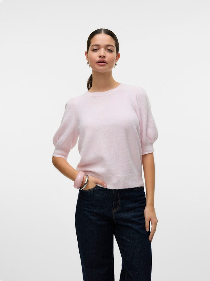 Vmdoffy 2/4 O-neck Pullover Ga Noos - Licht Roze