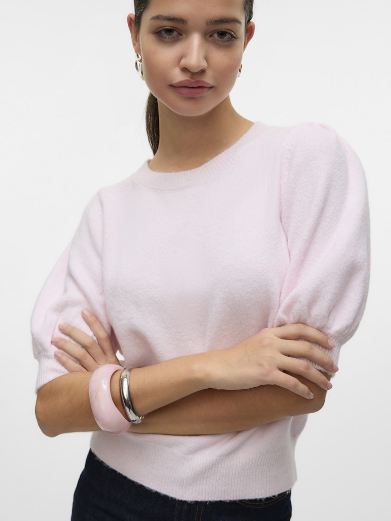 Vmdoffy 2/4 O-neck Pullover Ga Noos - Licht Roze
