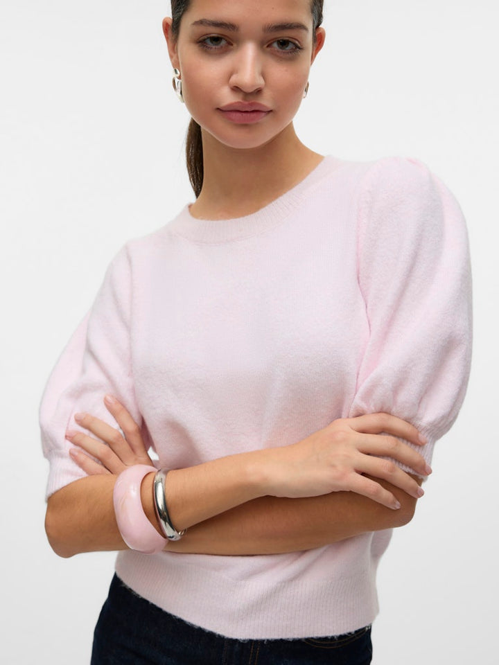 Vmdoffy 2/4 O-neck Pullover Ga Noos - Licht Roze