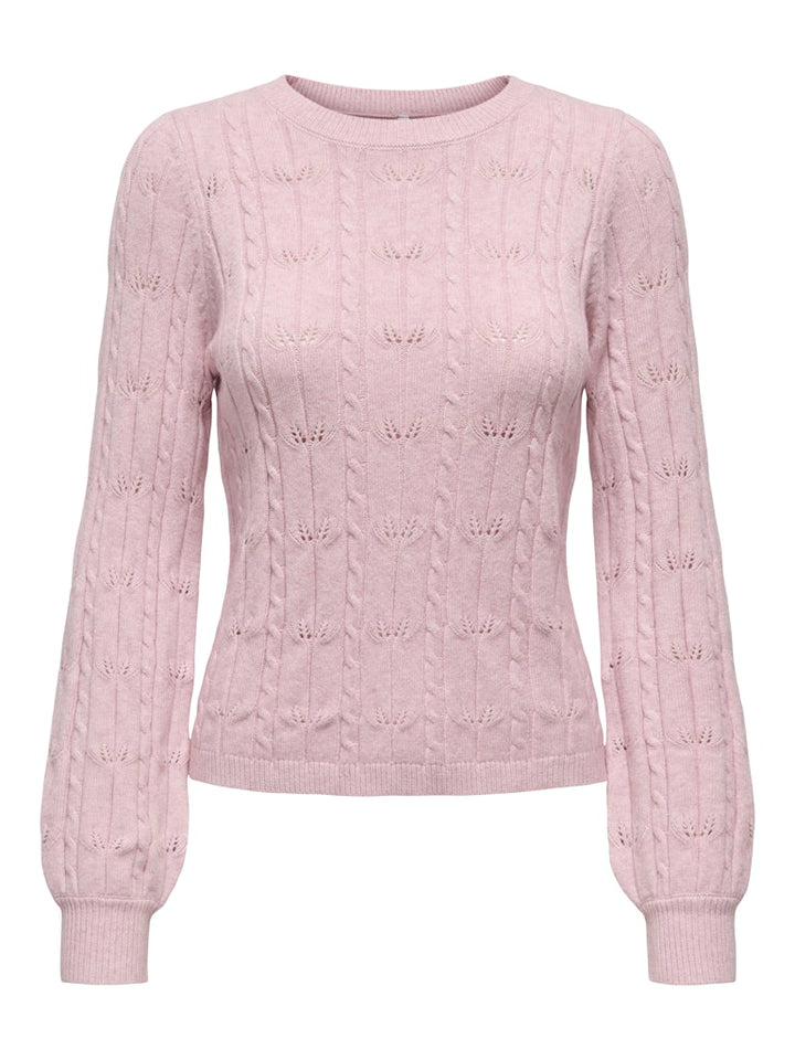 Onlkatia Ls Structure O-neck Pull Cc Knt - Licht Roze