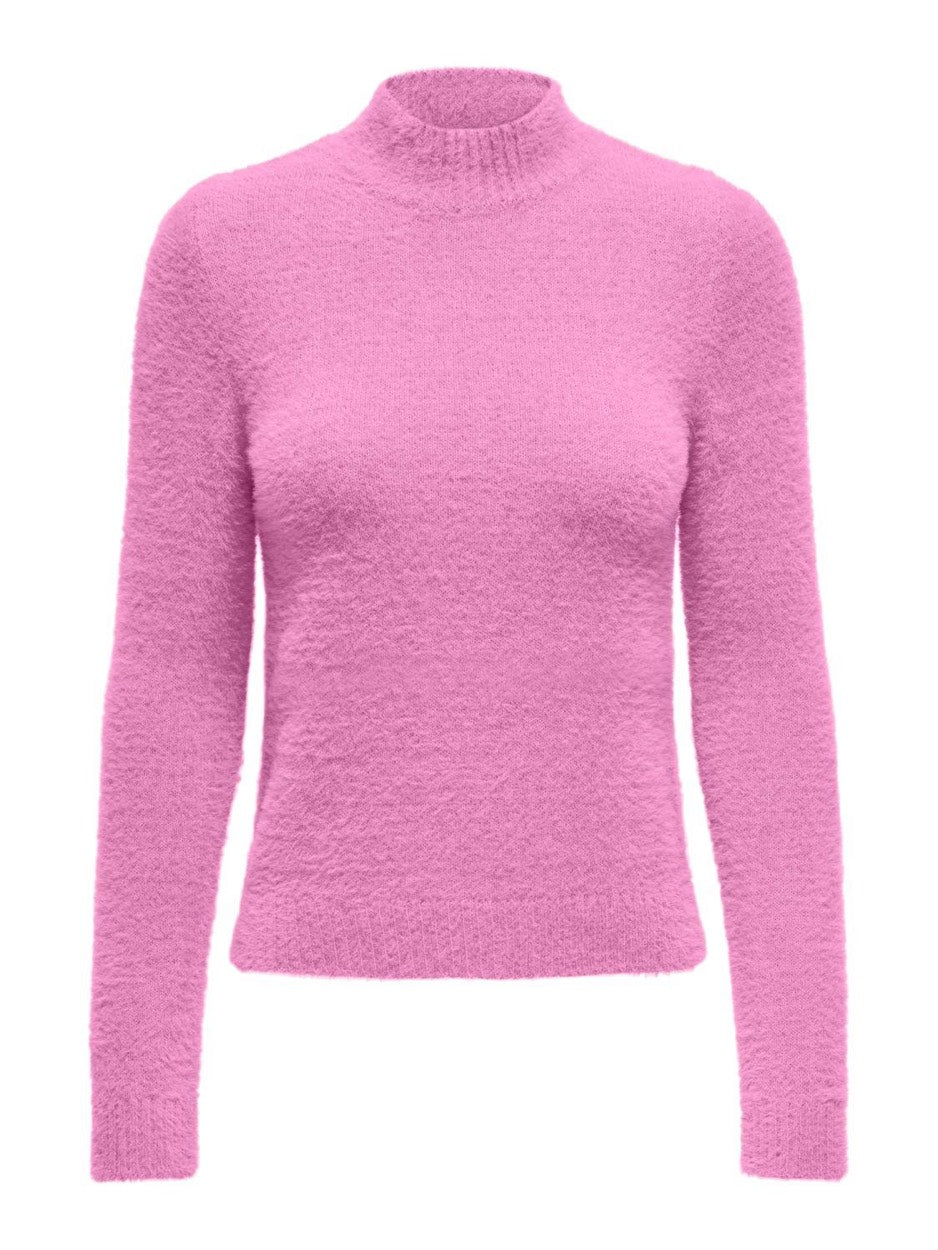 Onlpiumo Ls Highneck Cs Knt - Neon Roze