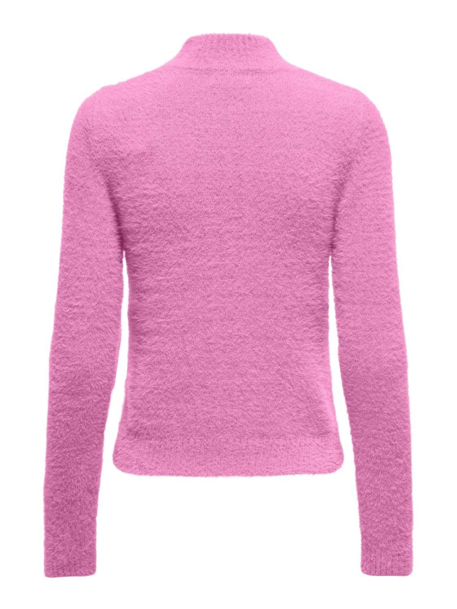 Onlpiumo Ls Highneck Cs Knt - Neon Roze