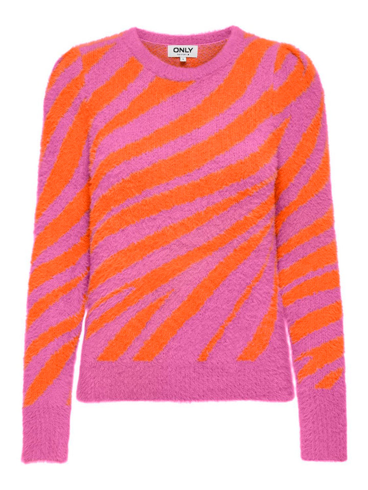 Onlpiumo Ls Jq O-neck Cs Knt - Roze Dessin