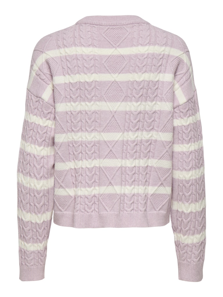 Onlkatia Ls Cable O-neck Pullover Cc Knt - Roze Dessin