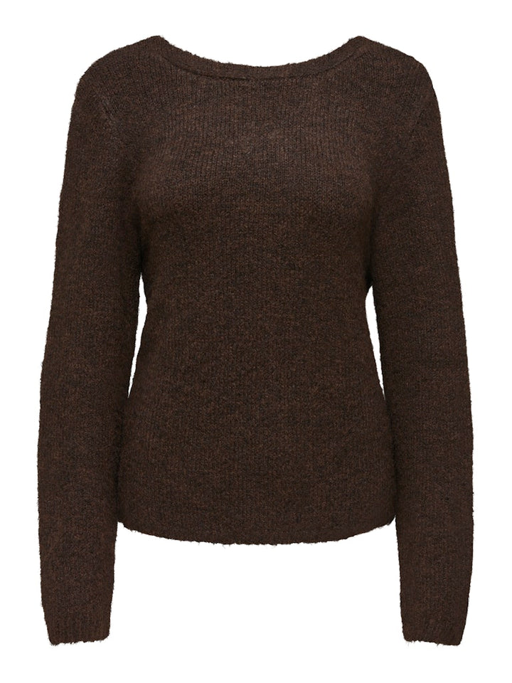 Onlzaggie Life Ls V-necck Reversib Knt - Bruin