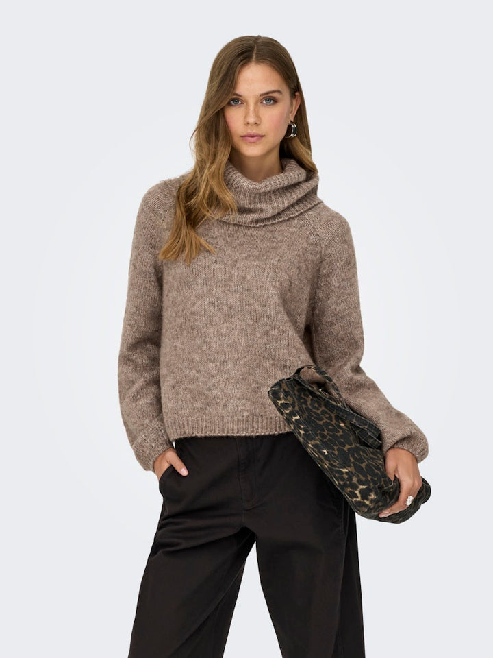 Onlgila Life Ls Rollneck Bf Knt - Bruin Melee