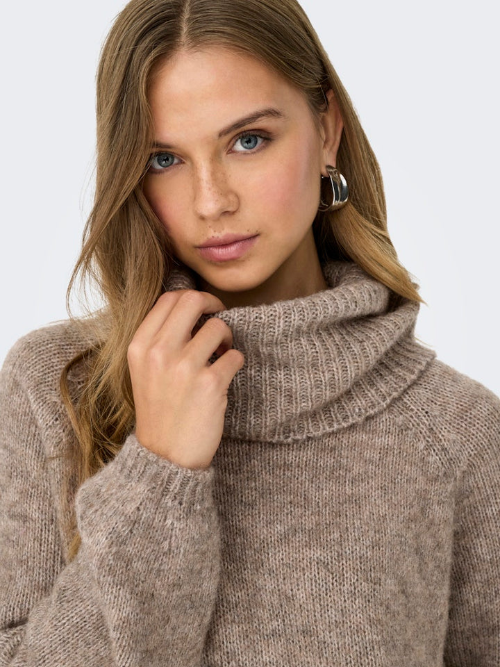 Onlgila Life Ls Rollneck Bf Knt - Bruin Melee
