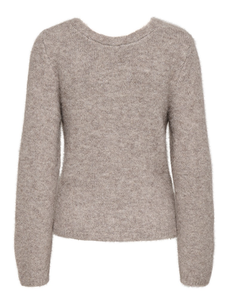 Onlzaggie Life Ls V-necck Reversib Knt - Bruin Melee