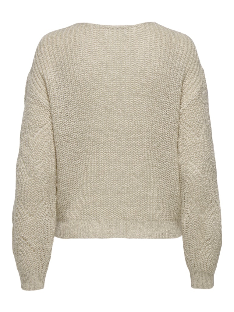 Jdybadut L/s V-neck Struc Glitt Pull Knt - Bruin Dessin