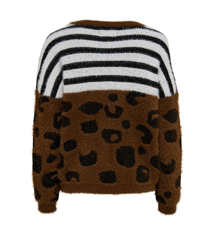 Vmvalentina Ls Cowneck Pullover - Bruin Dessin