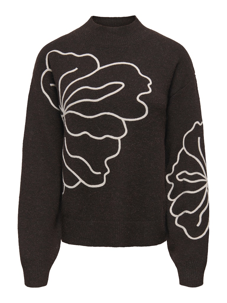 Jdyjella L/s Flower Pullover Knt Noos - Bruin Dessin