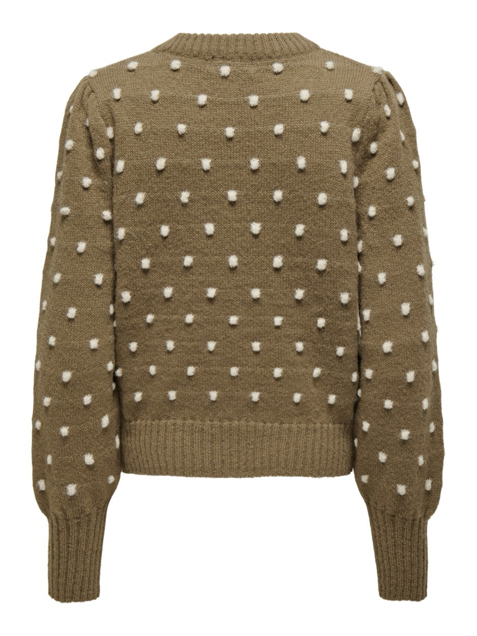 Jdysigrid Life L/s On Puff Pull Knt - Bruin Dessin