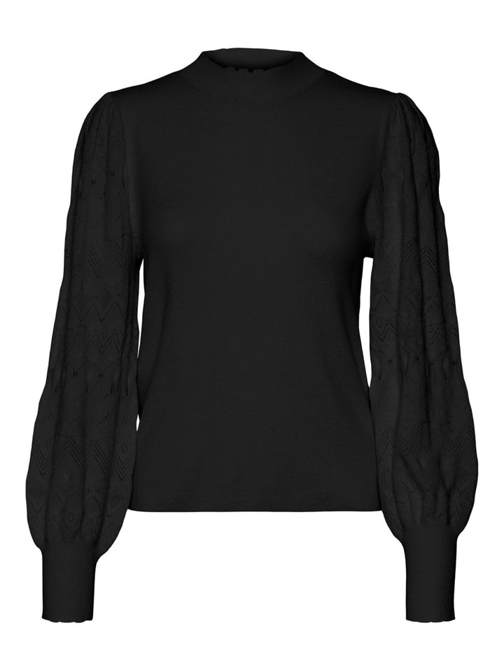 Vmlimone Ls Highneck Pullover Ga Bo - Zwart